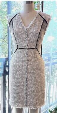Rebecca Taylor Dress, Size 6, Black and Cream Tweed